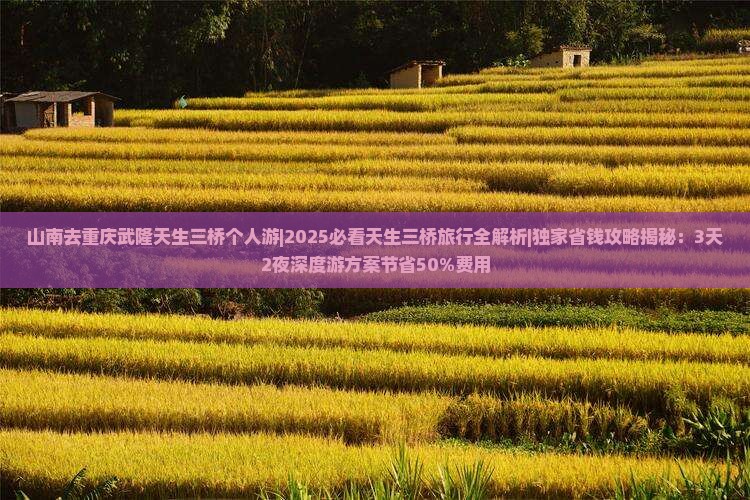 山南去重庆武隆天生三桥个人游