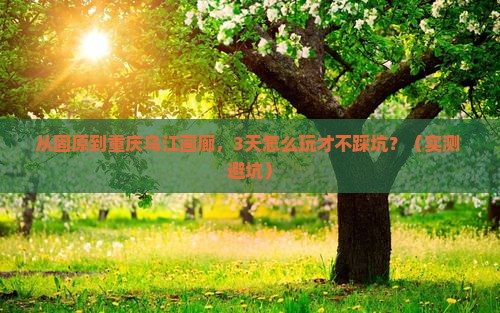 固原去重庆乌江画廊攻略