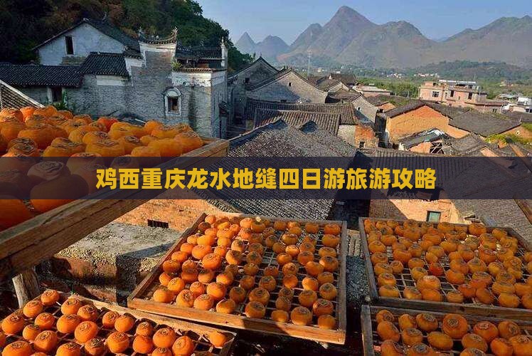 鸡西去重庆龙水峡地缝四日游