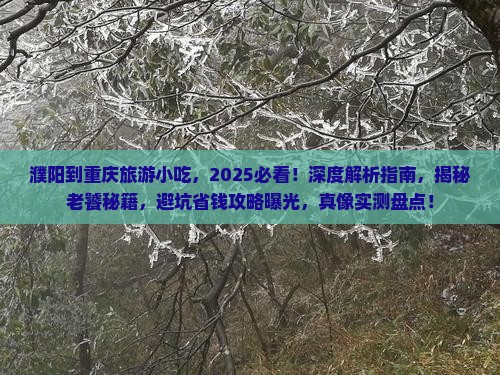 濮阳到重庆旅游小吃