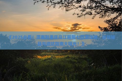 渭南到重庆乌江画廊七日游