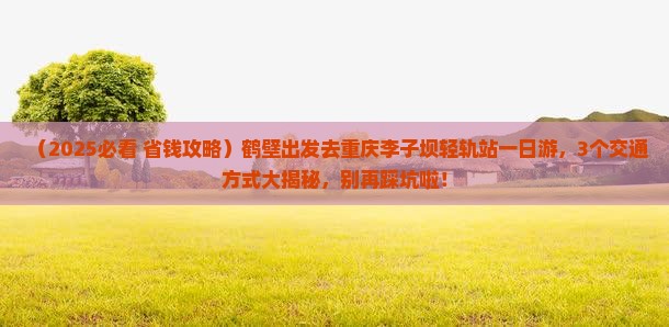 鹤壁去重庆李子坝轻轨站一日