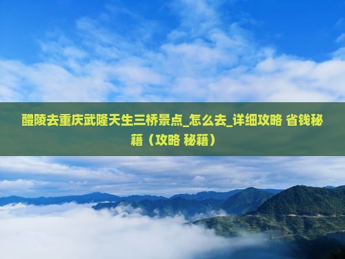 醴陵去重庆武隆天生三桥景点