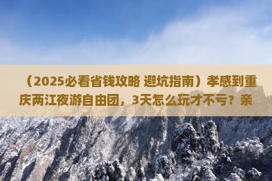 孝感到重庆两江夜游自由团