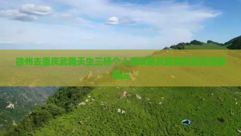 徐州去重庆武隆天生三桥个人游