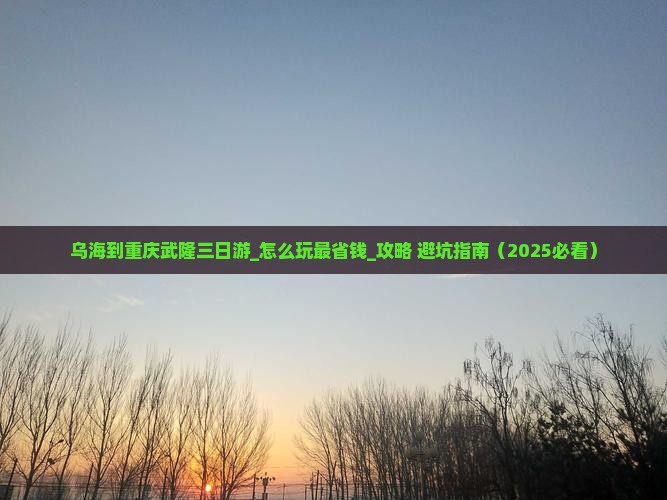 乌海到重庆武隆三日游