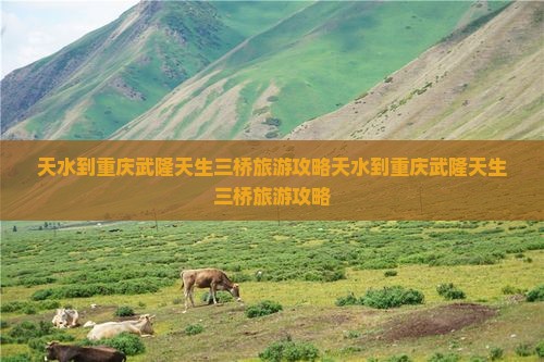 天水到重庆武隆天生三桥旅游