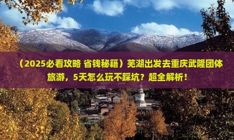 芜湖去重庆武隆团体旅游