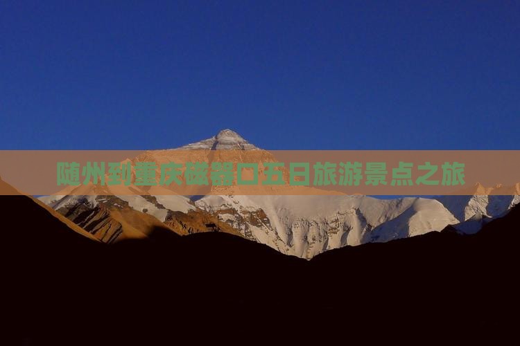 随州去重庆磁器口五日游