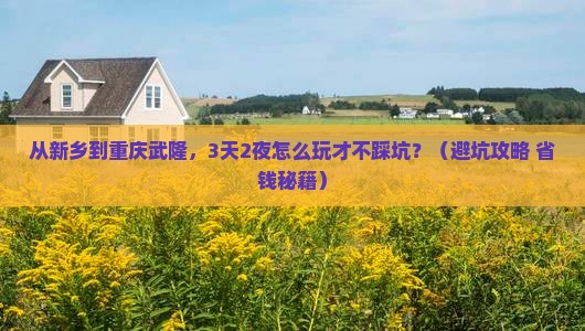 新乡到重庆武隆自由行