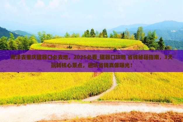 菏泽去重庆磁器口必去地
