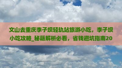 文山去重庆李子坝轻轨站旅游小吃