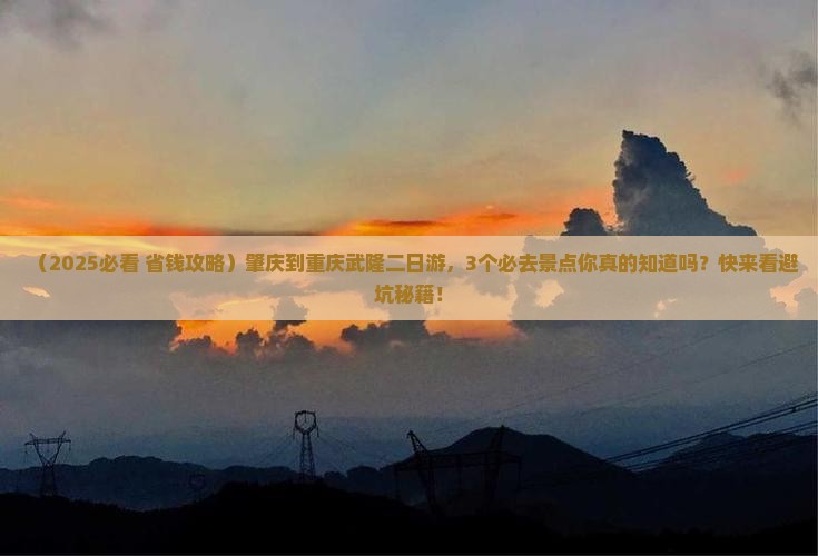 肇庆到重庆武隆二日游