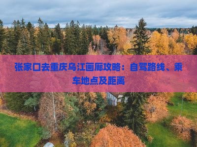 张家口去重庆乌江画廊攻略