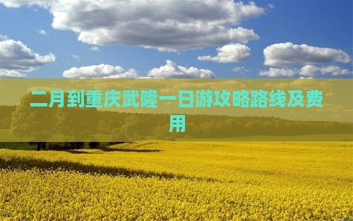 二月到重庆武隆一日