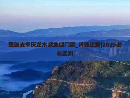 楚雄去重庆龙水峡地缝门票