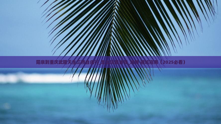 阳泉到重庆武隆天生三桥自由行