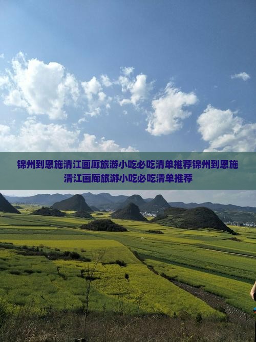锦州到恩施清江画廊旅游小吃