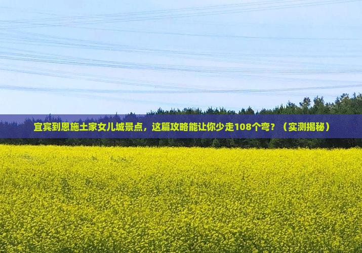宜宾到恩施土家女儿城景点