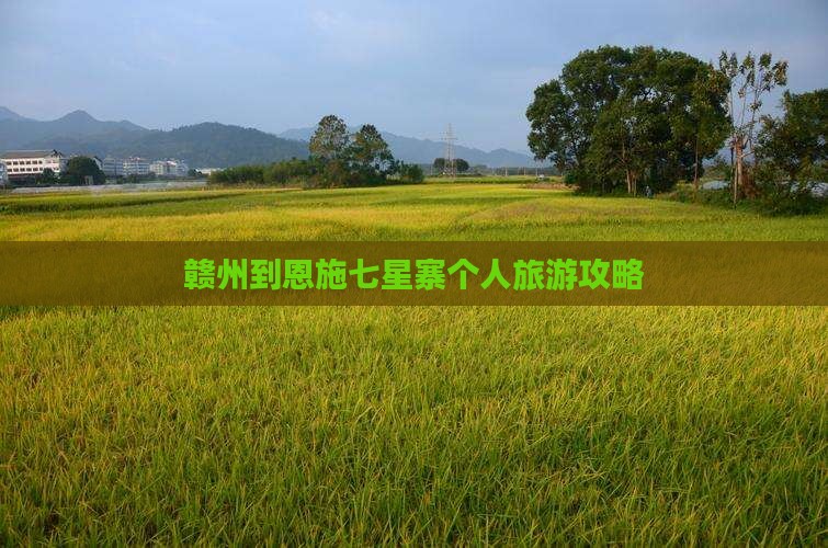 赣州到恩施七星寨个人游