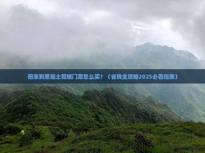 阳泉到恩施土司城门票