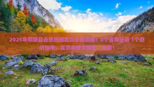 鄢陵县去恩施腾龙洞攻略