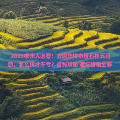 郴州到恩施梭布垭石林五日游