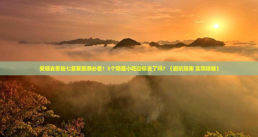 安顺去恩施七星寨旅游小吃