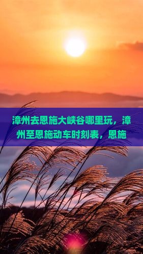 漳州去恩施大峡谷哪里玩