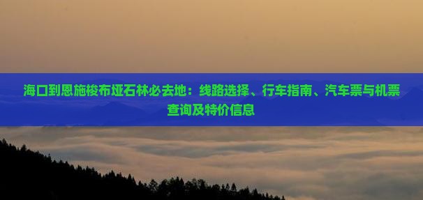 海口到恩施梭布垭石林必去地