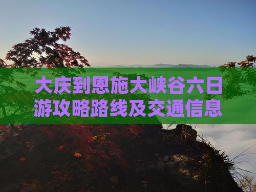 大庆到恩施大峡谷六日游