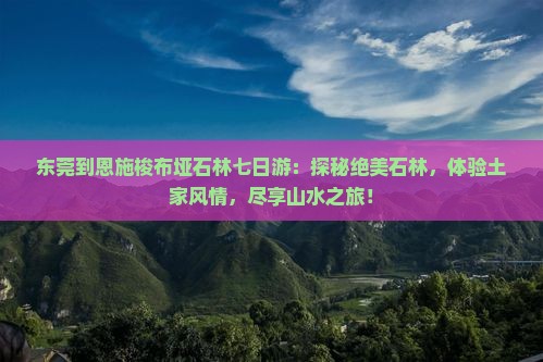 东莞到恩施梭布垭石林七日游