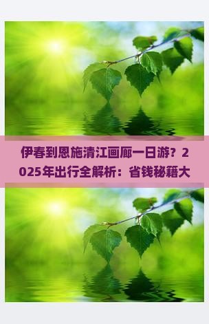 伊春到恩施清江画廊一日