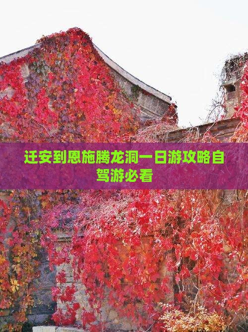迁安到恩施腾龙洞一日