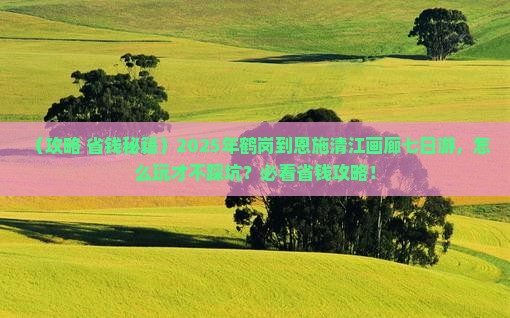 鹤岗到恩施清江画廊七日游