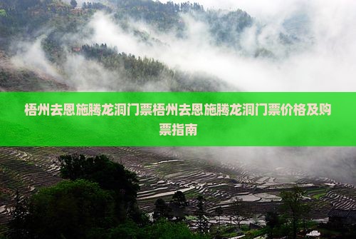 梧州去恩施腾龙洞门票