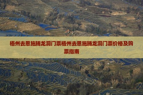 梧州去恩施腾龙洞门票