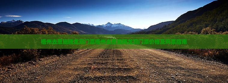 梧州去恩施腾龙洞门票