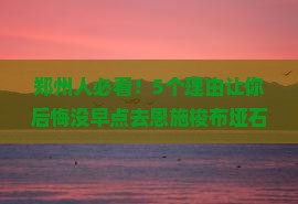 郑州去恩施梭布垭石林门票