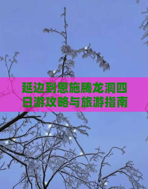 延边到恩施腾龙洞四日游