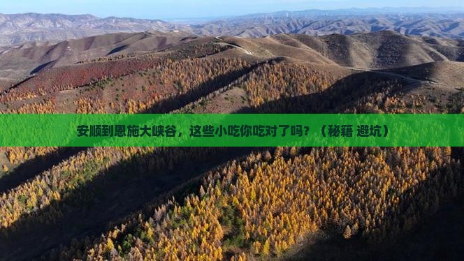 安顺到恩施大峡谷旅游小吃
