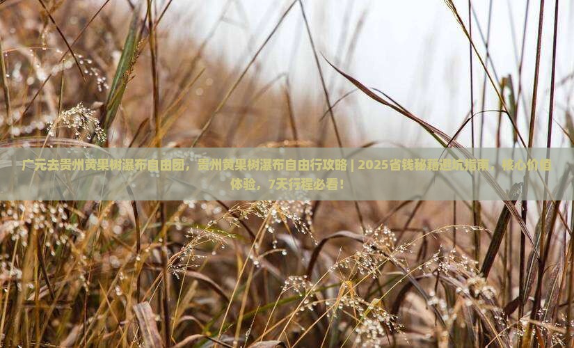 广元去贵州黄果树瀑布自由团