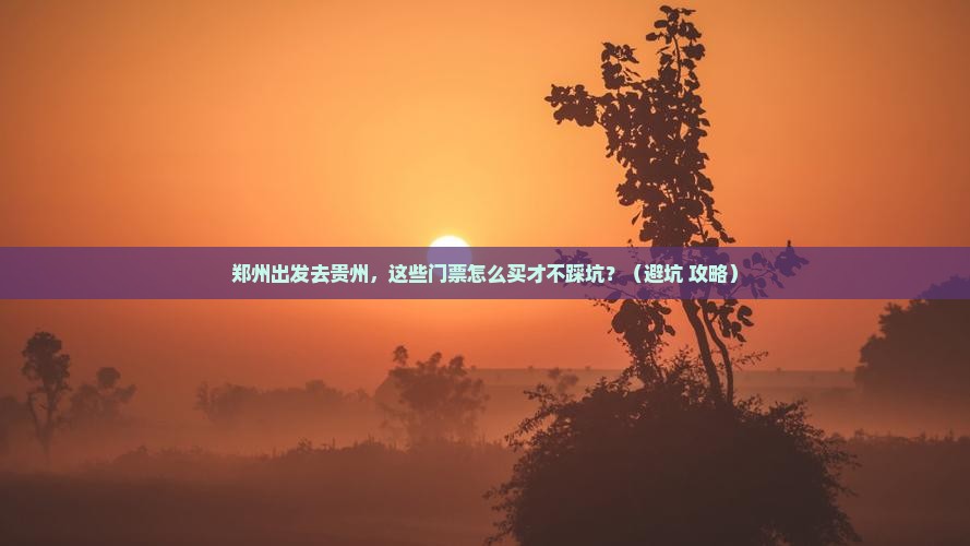 郑州到贵州门票