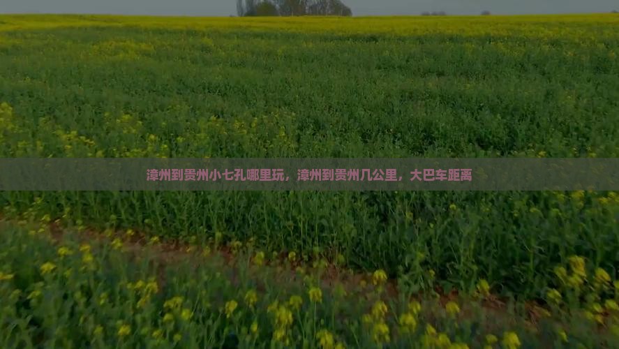 漳州到贵州小七孔哪里玩