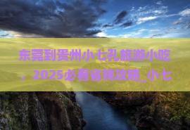 东莞到贵州小七孔旅游小吃