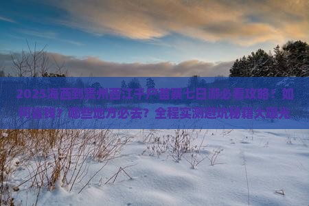海西到贵州西江千户苗寨七日游