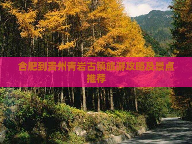 合肥到贵州青岩古镇自由团