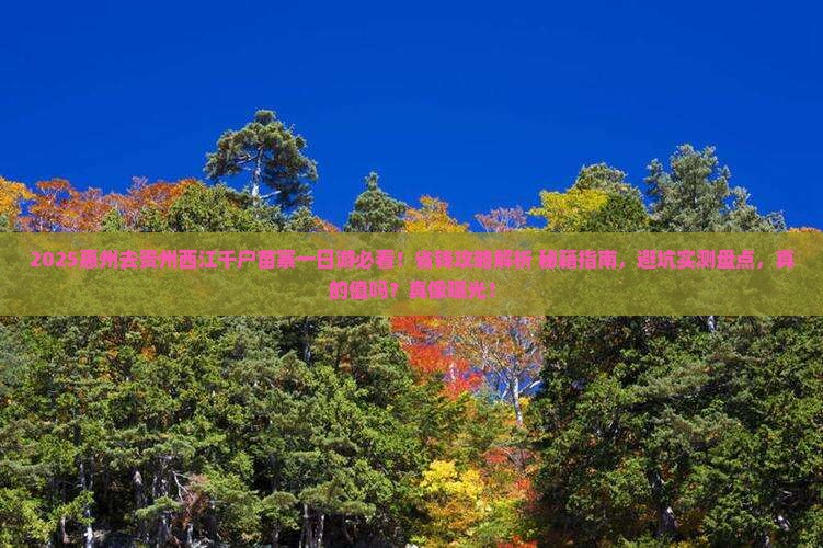 惠州去贵州西江千户苗寨一日