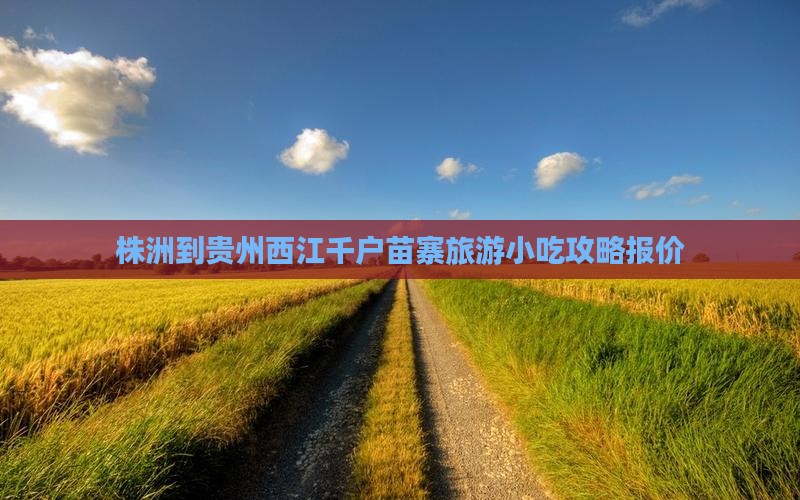 株洲到贵州西江千户苗寨旅游小吃