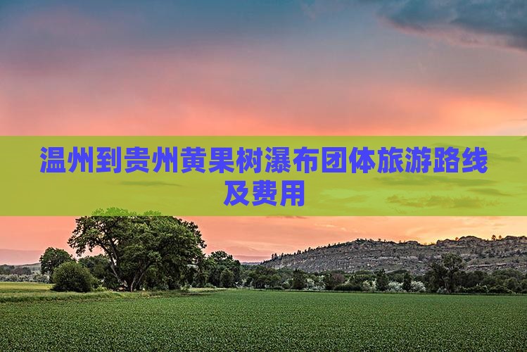 温州到贵州黄果树瀑布团体旅游